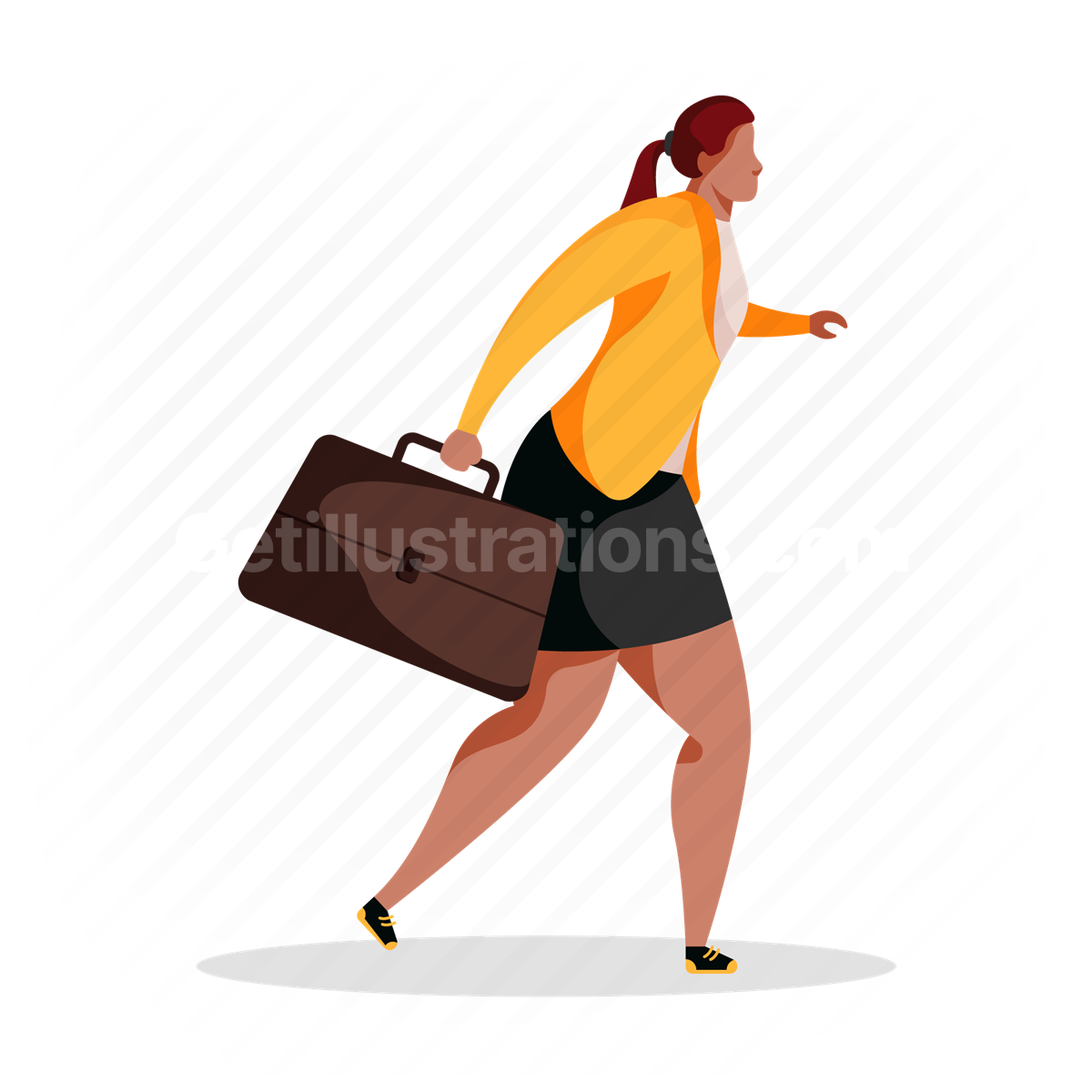 woman, briefcase, bag, business